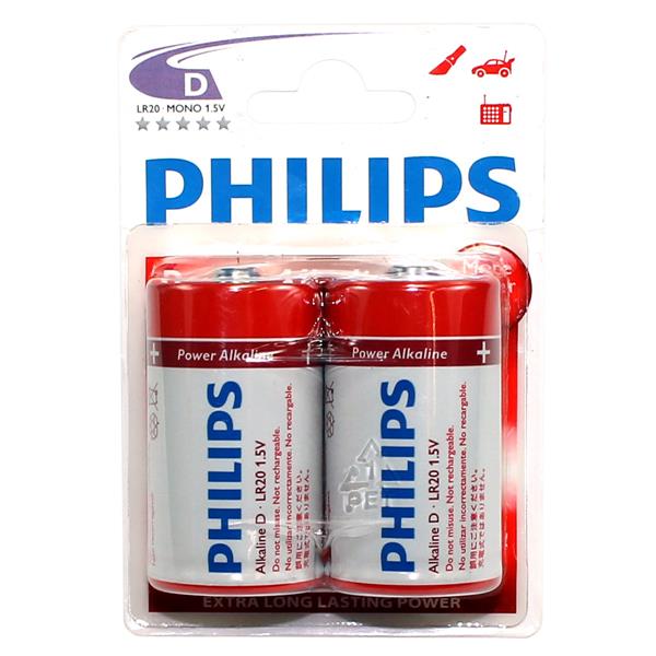 Pilha Alcalina D Philips LR20P2B/97 Cartela com 2 unidades 33016 33016