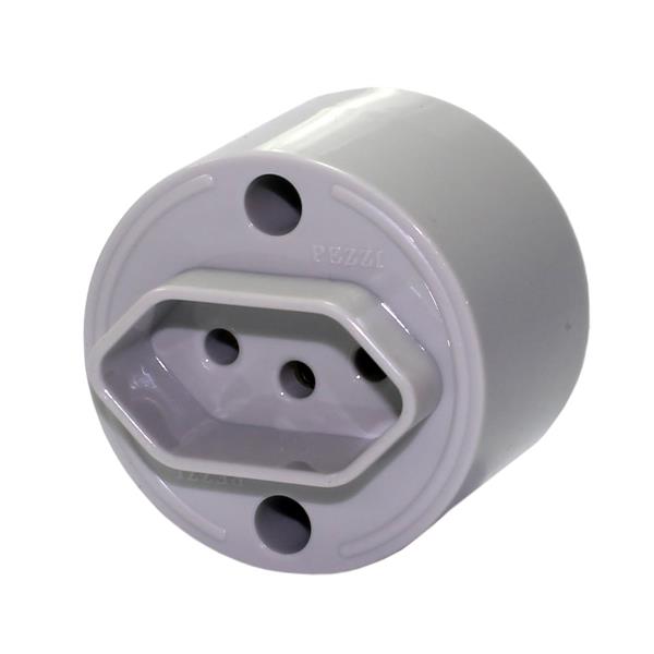 Tomada Redonda (2P+T) 20A 250V Cinza Pezzi 137-3 31769 31769