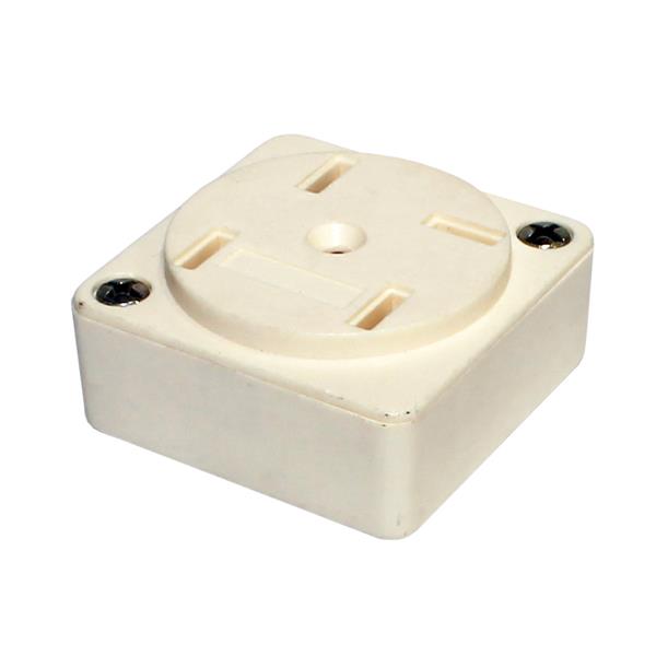 Tomada para Telefone Fêmea Padrão 1 Entrada Frontal Bege 28128 28128