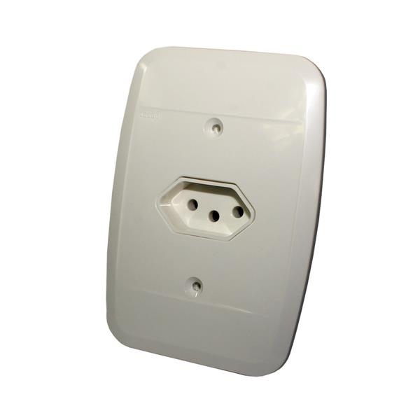 Tomada de Embutir com Placa (2P+T) 250V Pezzi 40.136 30442 30442