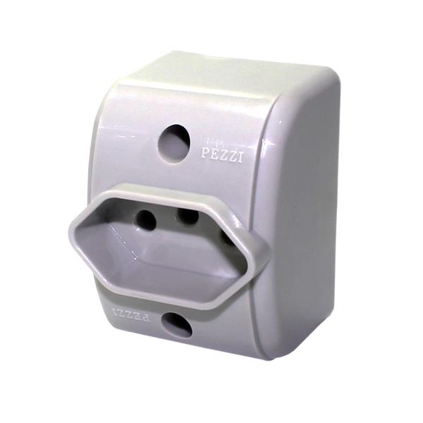 Tomada Retangular (2P+T) 10A 250V Cinza Pezzi 146-3 30444 30444