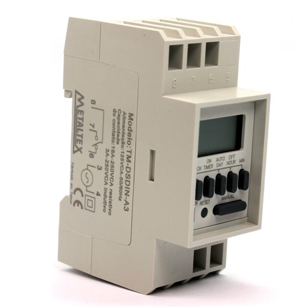 Programador Horário Digital 110VCA Metaltex TM-DSDINA3 30517 30517