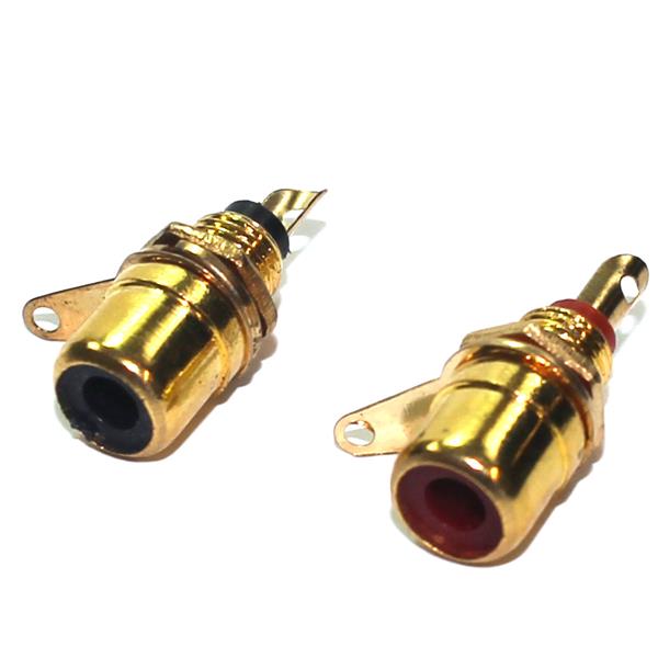 Tomada Mini RCA para Painel Par Preto/Vermelho  33135 33135