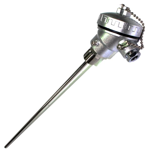 Termopar Inox K 6mm x 300mm rosca 1/2" BSP Cabeçote Pequeno 300°C 33872 33872