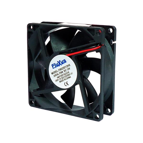 Microventilador Axial 80x80x25mm 12VCC Fluxus F8025D12HS 19675 19675