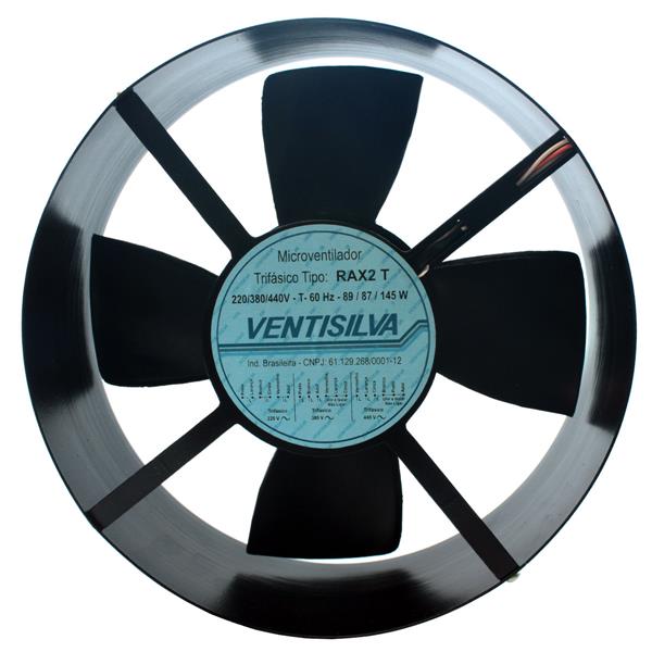 Microventilador Axial 256x265x85mm 220/380/440V Ventisilva RAX2 CD-T Trifásico 27826 27826