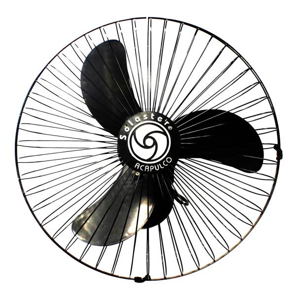 Ventilador de Parede Oscilante 65cm Preto com Grade Preta ACAPULCO 34643 34643