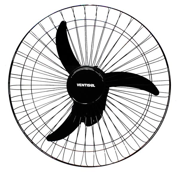 Ventilador de Parede Oscilante 60cm Preto com Grade Preta VENTISOL 34595 34595