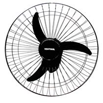 Ventilador de Parede Oscilante 60cm Preto com Grade Preta VENTISOL 34595 34595