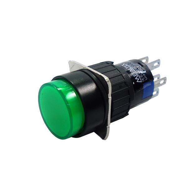 Botão de Comando Redondo Pulsante Iluminado Metaltex P16-BR2-G2 34782 34782