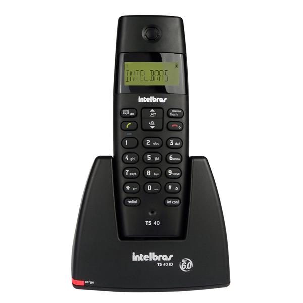 Telefone sem Fio com Identificador de Chamadas Intelbras TS-40ID Preto 35011 35011
