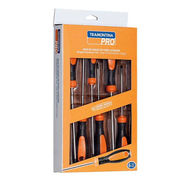 Jogo de Chaves de Fenda Ultragrip 6 peças Tramontina Pro 44120/406 35126 35126