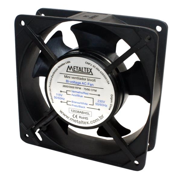Microventilador Axial 120x120x38mm 110/220V Metaltex 12038ABHSL 35250 35250