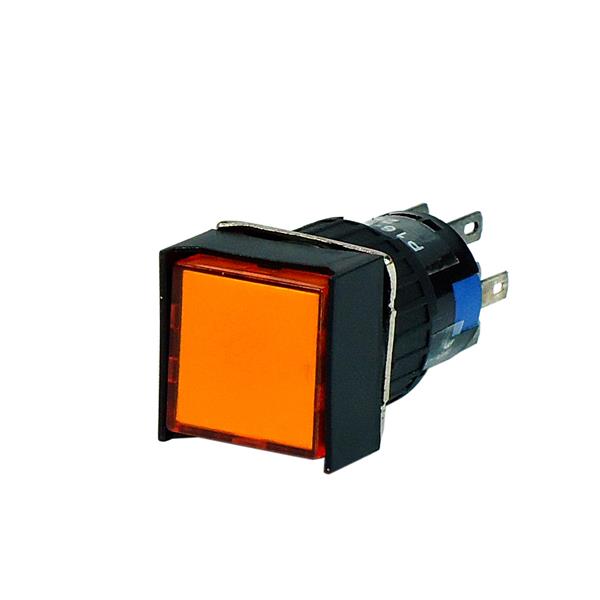 Botão de Comando Quadrado Pulsante Iluminado Metaltex P16-BS2-O2 35295 35295