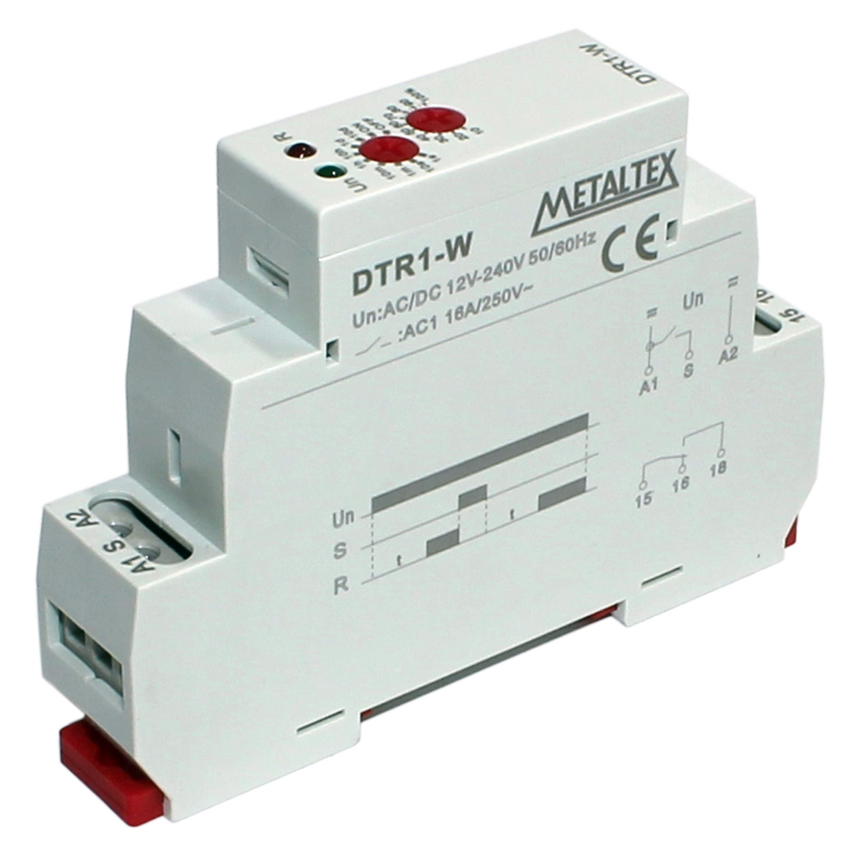 Temporizador On-Delay Metaltex DTR1-W 12-240VCA/CC Eletropeças Comercial Eletrônica Ltda.