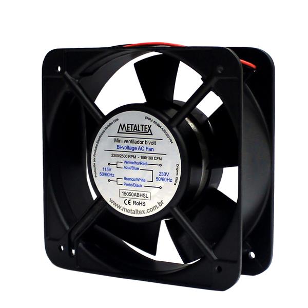 Microventilador Axial 150x150x50mm 110/220V Metaltex 15050ABHSL 35537 35537