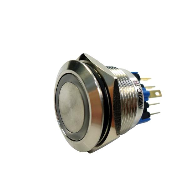 Botão Antivandalismo 22mm Pulsante Iluminado Vermelho 24VCC/VCA Metaltex AV22IC-7R 35685 35685