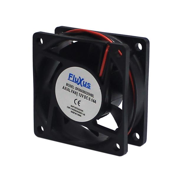 Microventilador Axial 60x60x25mm 12VCC Fluxus DF60X60X25HBL 35694 35694