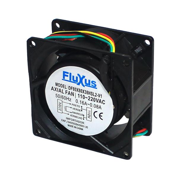 Microventilador Axial 80x80x38mm 110/220VCA Fluxus DF80X80X38HSL2-V1 35700 35700
