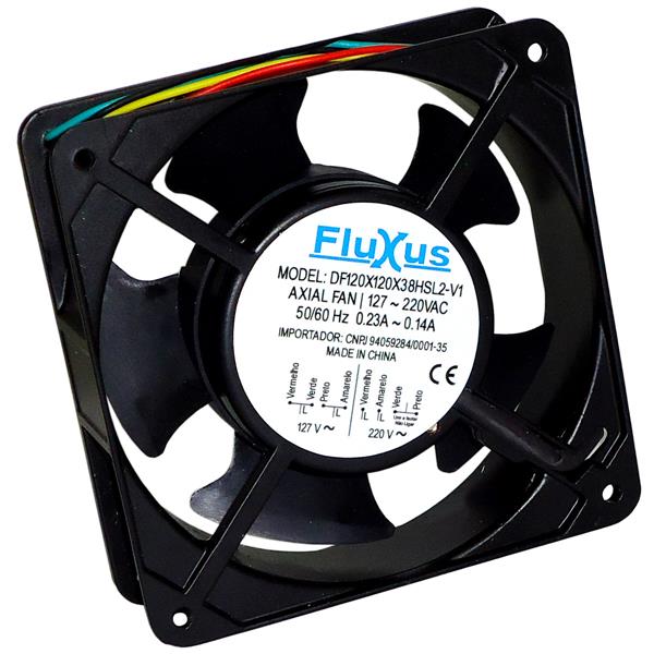 Microventilador Axial 120x120x38mm 110/220VCA Fluxus DF120X120X38HSL2-V1 35702 35702