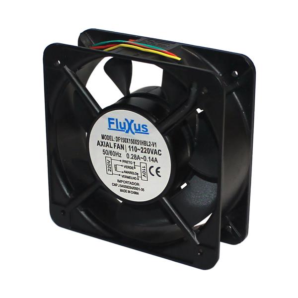 Microventilador Axial 150x150x51mm  110/220VCA Fluxus DF150X150X51HBL2-V1 35704 35704