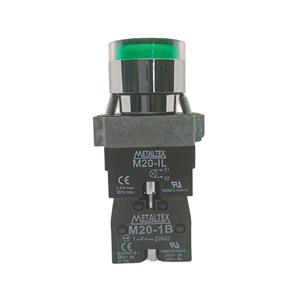 Botão de Comando Pulsante Iluminado Metaltex M20IGR-G7-1C 35953 35953 