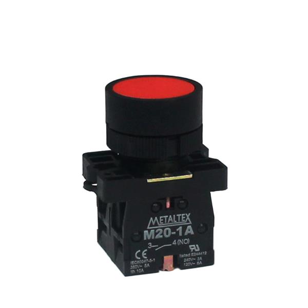 Botão de Comando Pulsante Metaltex P20AFR-R-1C 36037 36037