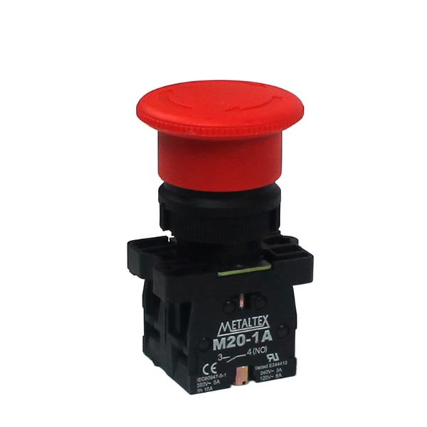 Botão de Emergência Giro para Destravar Metaltex P20AKR-R-1C 36089 36089