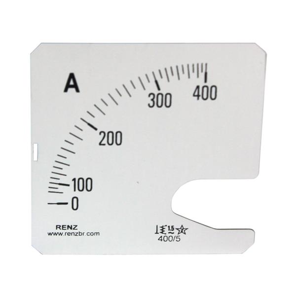 Escala Intercambiável para Amperímetro FM-72 Renz 0/400A/5A 36118 36118
