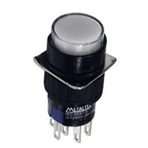 Botão de Comando Redondo Pulsante Iluminado Metaltex P16-BR7-W2 36346 36346