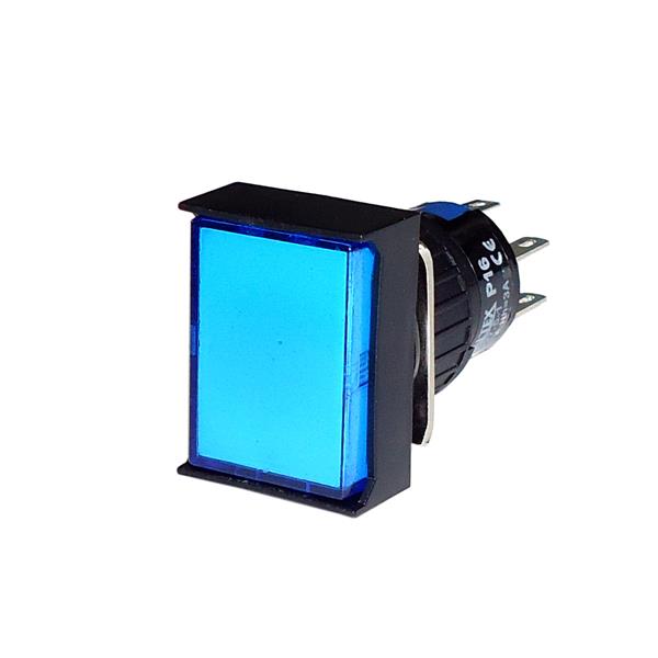 Botão de Comando Retangular Pulsante Iluminado Metaltex P16-BL7-BL2 36507 36507