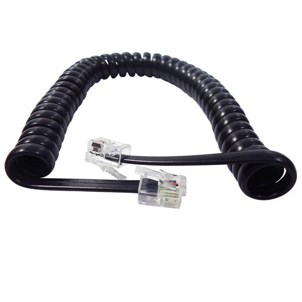 Cordão Espiral Preto para Monofone 1,50 metros 2 Pinos USA 36758 36758