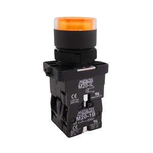 Botão de Comando Pulsante Iluminado Metaltex P20IGR-Y7-1C 36772 36772 
