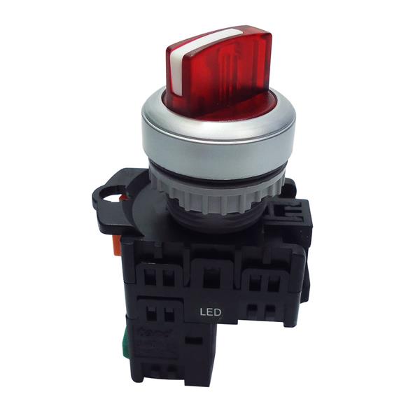Chave Seletora 2 Posições Fixas Iluminada Metaltex TN2IS27R-L1A 36781 36781