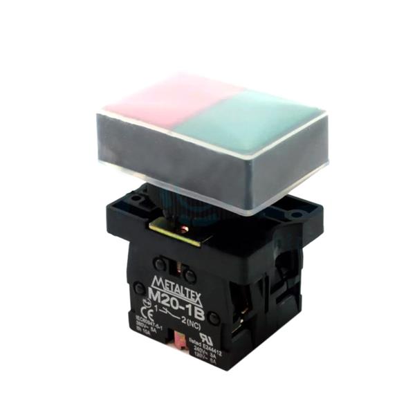 Botão de Comando Duplo com Capa Protetora Metaltex P20APL-1C 36886 36886