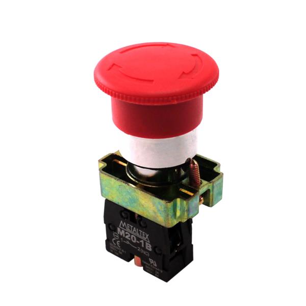 Botão de Emergência Giro para Destravar Metaltex M20AKR-R-1B 36958 36958