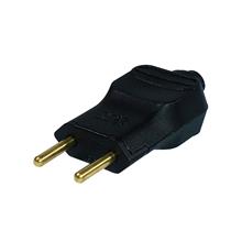 Plugue com Prensa Cabo 2P Ø 4,0mm 10A 250V Preto Margirius PLD11-2 (17722) 37094 37094