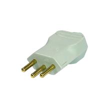 Plugue com Prensa Cabo (2P+T) Ø 4,0mm 10A 250V Cinza Margirius PLD11-3 (17732) 37095 37095