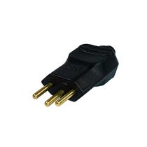 Plugue com Prensa Cabo (2P+T) Ø 4,0mm 10A 250V Preto Margirius PLD11-3 (17728) 37096 37096 