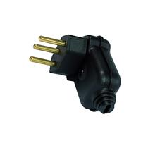 Plugue com Prensa Cabo (2P+T) Ø 4,0mm 10A 250V Preto Margirius PLD10-3 (17716) 37098 37098