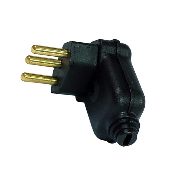 Plugue com Prensa Cabo (2P+T) Ø 4,8mm 20A 250V Preto Margirius PLD8-3 (16590) 37100 37100