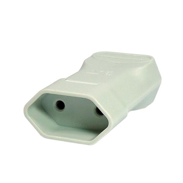 Plugue Fêmea com Prensa Cabo 2P Ø 4,0mm 10A 250V Cinza Margirius TMD11-2 (18313) 37101 37101