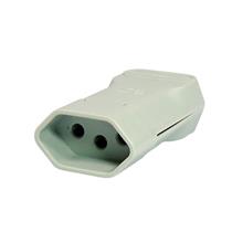 Plugue Fêmea com Prensa Cabo (2P+T) Ø 4,8mm 20A 250V Cinza Margirius TMD2-3 (15031) 37105 37105 