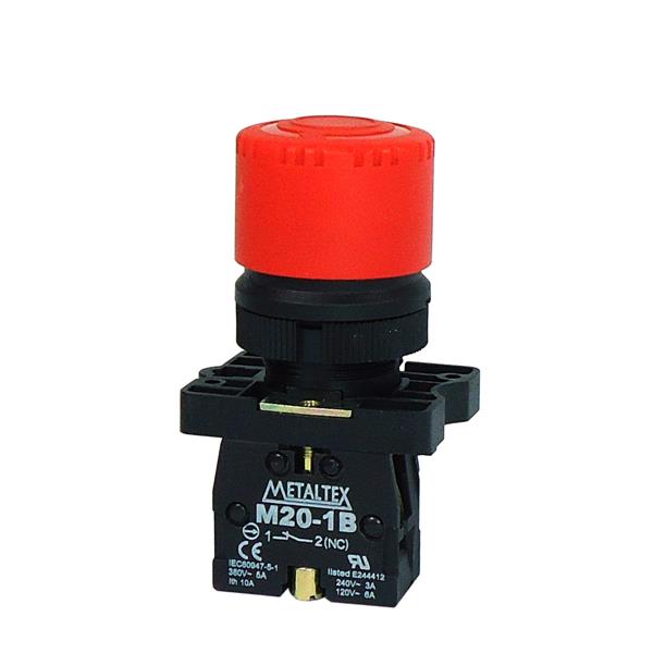 Botão de Emergência Giro para Destravar Metaltex P20AXR-R-1B 37316 37316