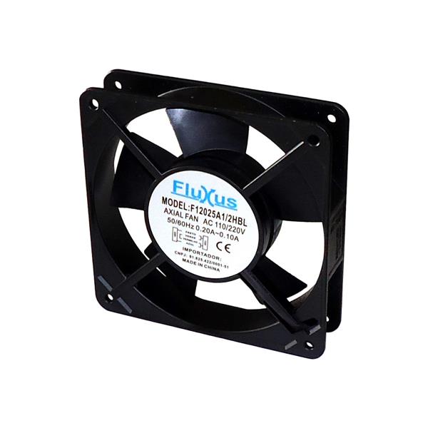 Microventilador Axial 120x120x25mm 110/220VCA Fluxus F12025A1/2HBL 37527 37527