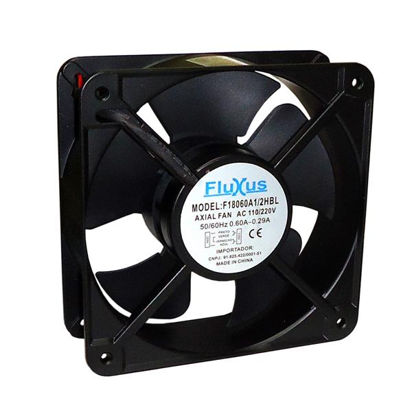 Microventilador Axial 180x180x60mm 110/220VCA Fluxus F18060A1/2HBL 37726 37726