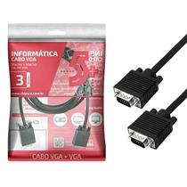 Cabo VGA + VGA com Filtro Preto 3M 5+ Chip Sce 018-9573 38571 38571
