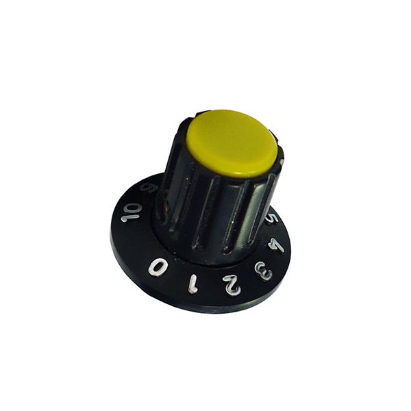 Knob Plástico Estriado Numerado Preto com Amarelo AD-1426 38544 38544