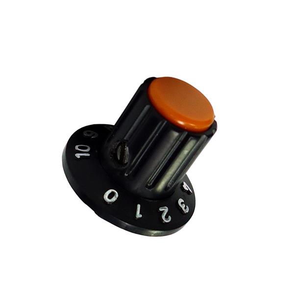 Knob Plástico Estriado Numerado Preto com Laranja AD-1426 38547 38547