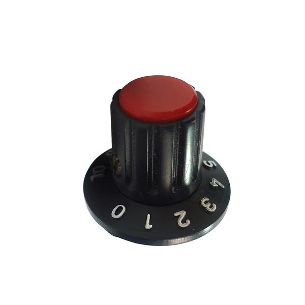 Knob Plástico Estriado Numerado Preto com Vermelho AD-1426 38549 38549